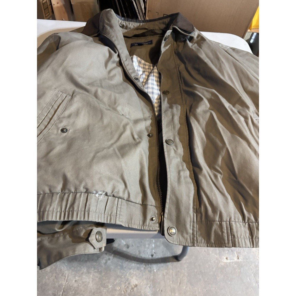 Vintage London Fog Jacket Mens 2X‎ Tan Brown Full Zip Bomber Coat Liner